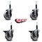 Service Caster 4'' Semi Steel Wheel Swivel 3/4'' Expanding Stem Caster Set 2 Brakes, 4PK SCC-EX20S414-SSS-2-PLB-2-34 - alternate 4